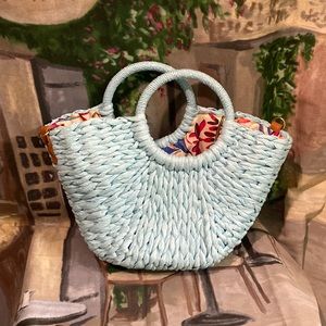 JustFab woven handbag with crossbody strap